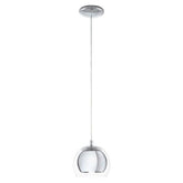 Eglo Lighting Indoor Pendants Rocamar Pendant Light 1Lt in Chrome/Clear Glass Lights-For-You 94592 9002759945923